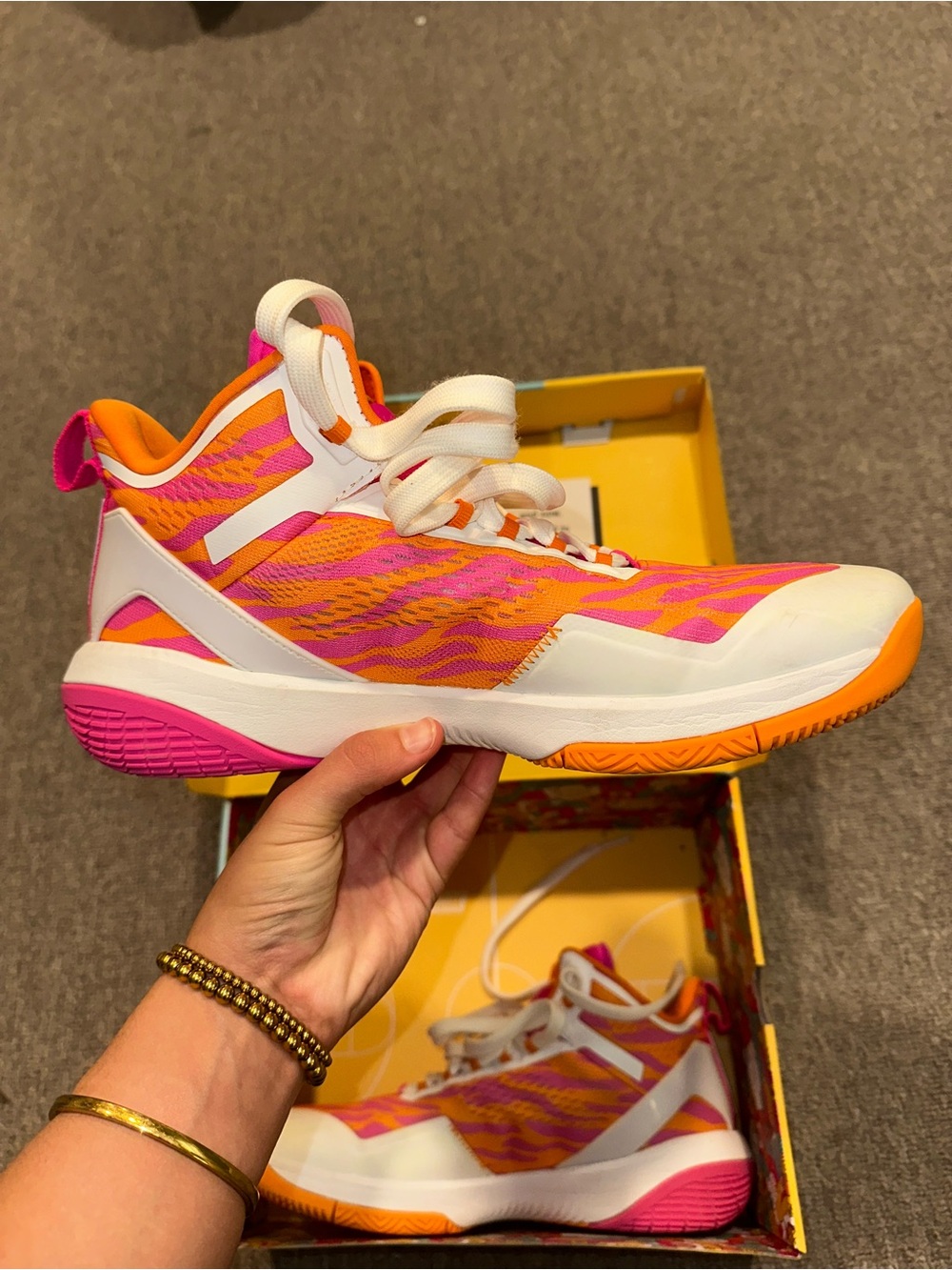Women's Pink & Orange Athletic Shoes - Picture 4 of 8